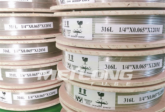 NACE MR0175 / ISO15156 SS ท่อไฮดรอลิกไม่มีรอยต่อ SS316L ASTM A269 ท่อเหล็กม้วน