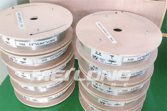 NACE MR0175 / ISO15156 SS ท่อไฮดรอลิกไม่มีรอยต่อ SS316L ASTM A269 ท่อเหล็กม้วน