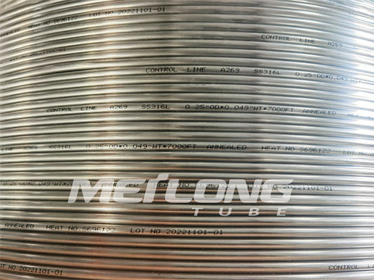 Duplex 2507 Hydraaling Steel Tube Coil ASTM A269 304 สายควบคุมท่อเส้นเลือดฝอยสแตนเลส