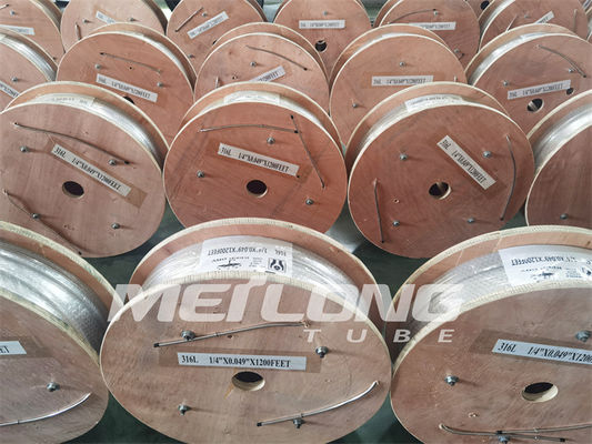 SS316L ท่อขดเส้นเลือดฝอย ASTM A269 3 8 ขดลวดท่อสแตนเลส
